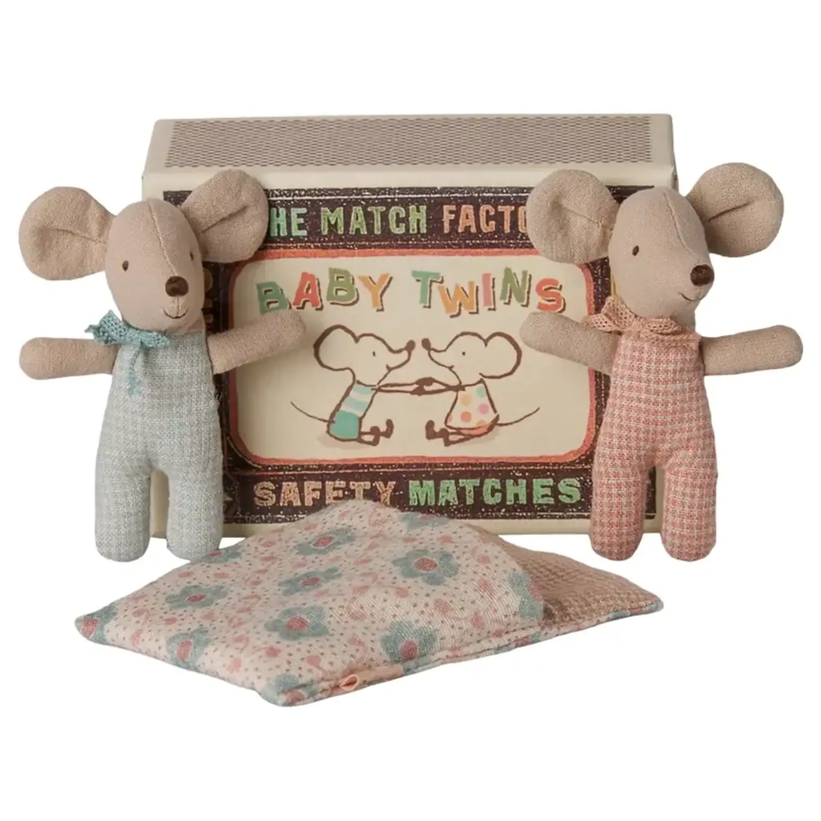 Maileg Maileg NEW Maileg Twins Baby mice in matchbox - Checker