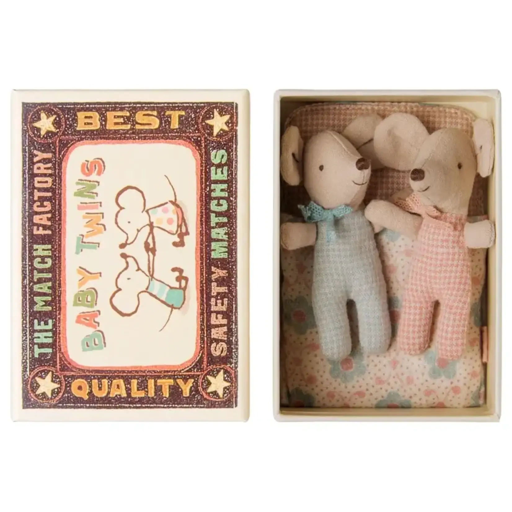 Maileg Maileg NEW Maileg Twins Baby mice in matchbox - Checker