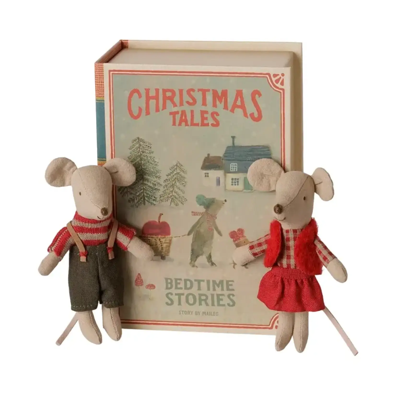 Maileg Maileg Christmas twin mice Little sister and brother in book