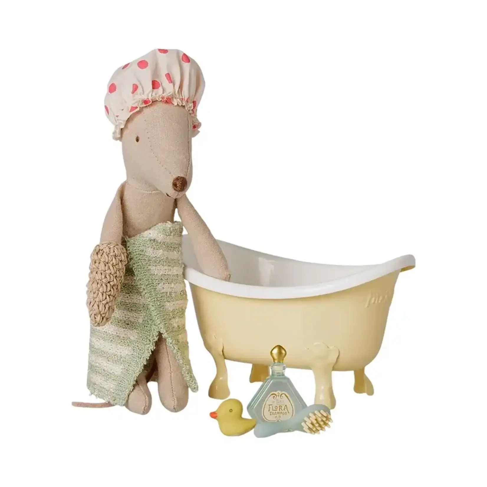Maileg Maileg Bathtub set Mouse - Yellow