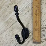IRON RANGE Hat and Coat Hook ACORN 4 Hole Satin Epoxy Black 130mm