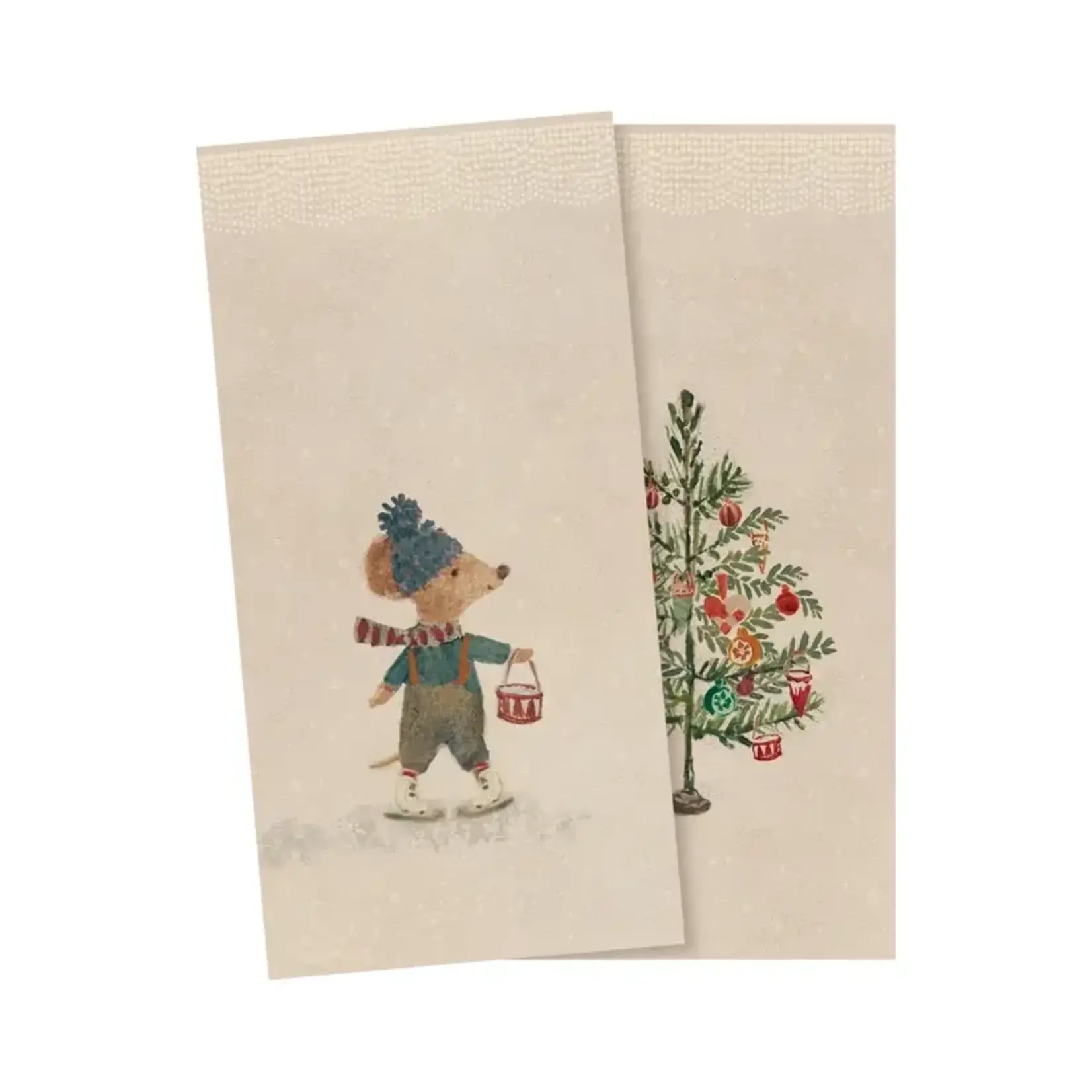 Maileg Maileg Pack of 20 Napkins Small - Christmas mice