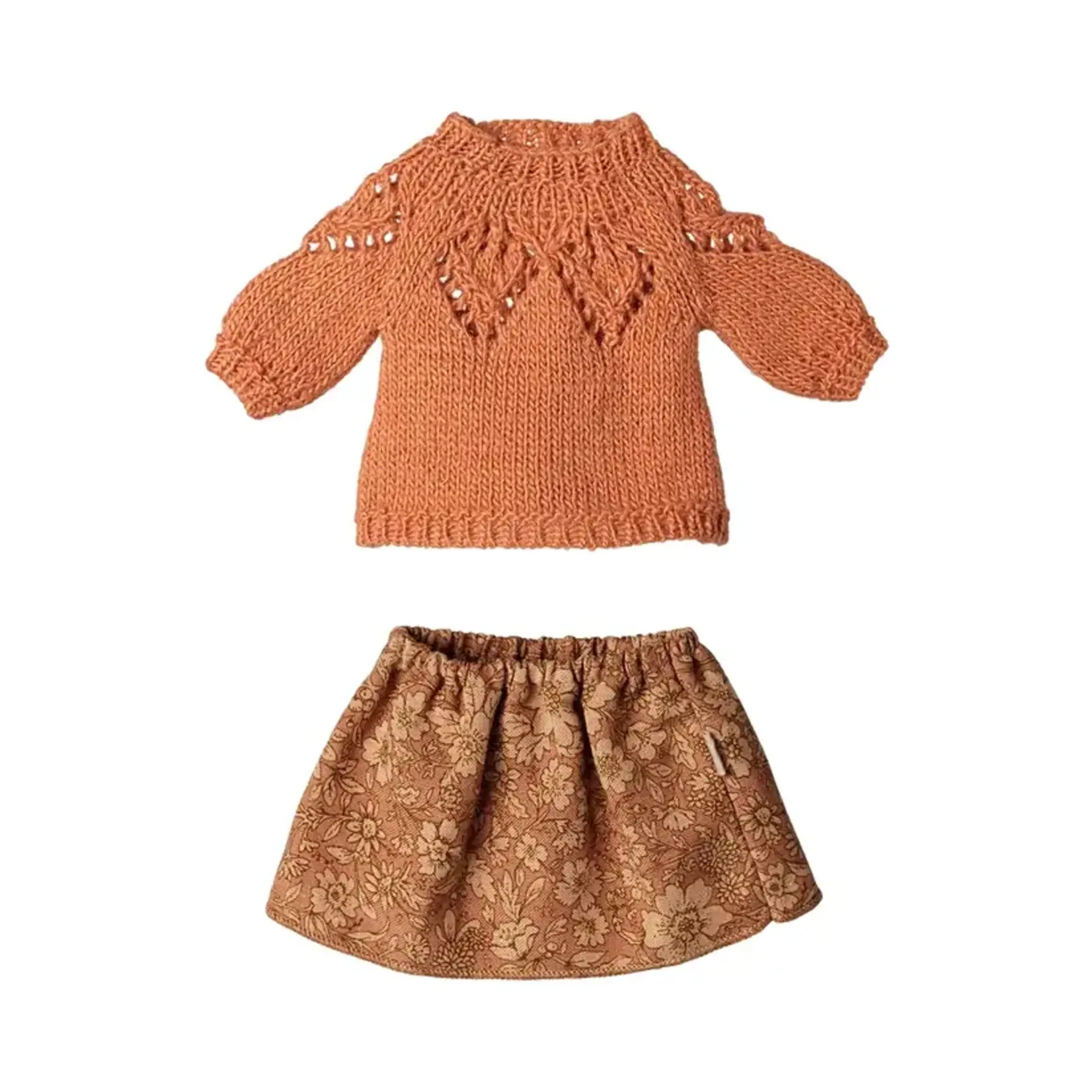 Maileg Maileg Skirt and knitted sweater CLOTHES - Medium mouse