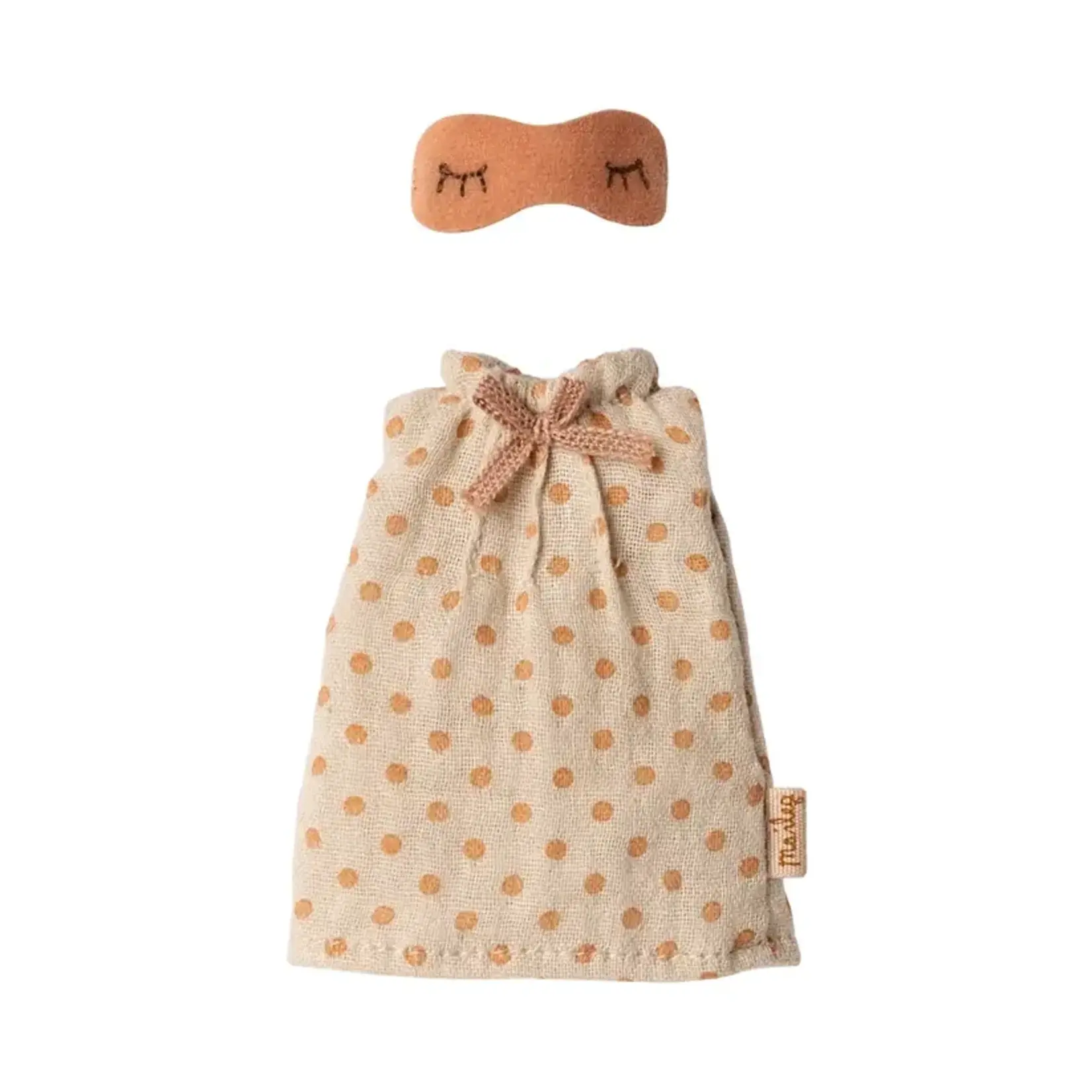 Maileg Maileg Nightgown CLOTHES for Mum mouse - Light grey Orange Spots