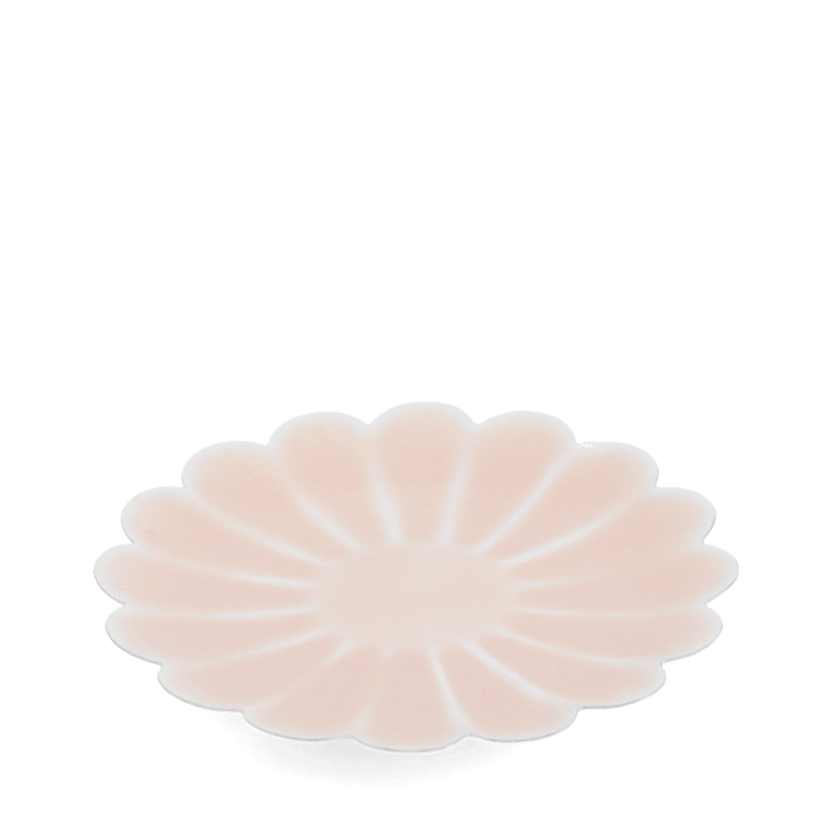 Soft pink Enamel flat flower trinket dish