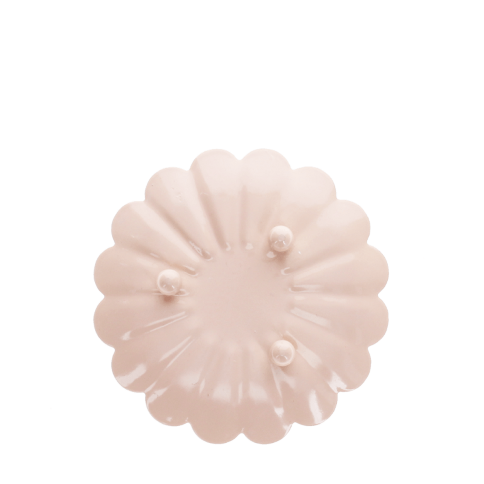 Soft pink Enamel flat flower trinket dish