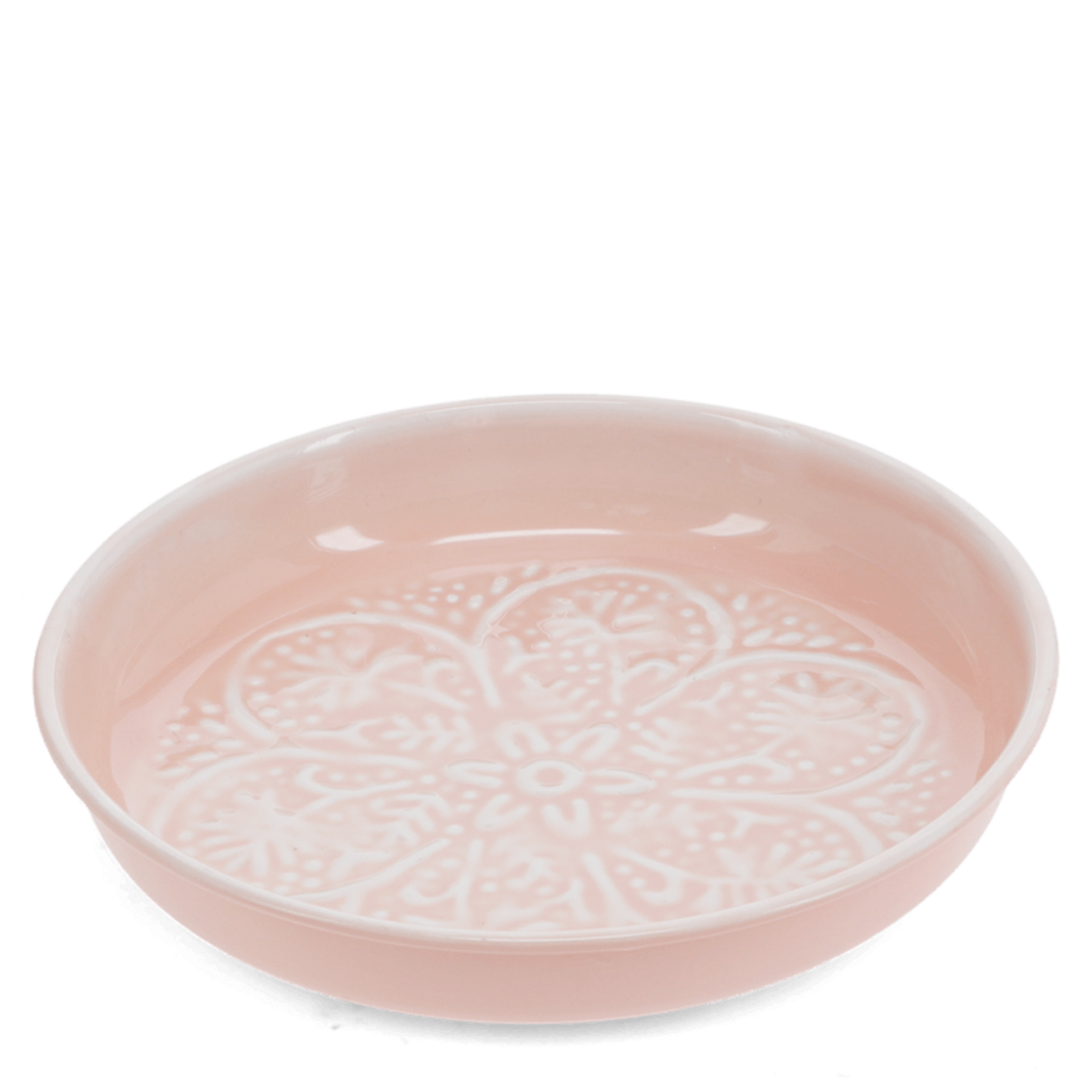 Soft pink Enamel trinket dish 17.5cm