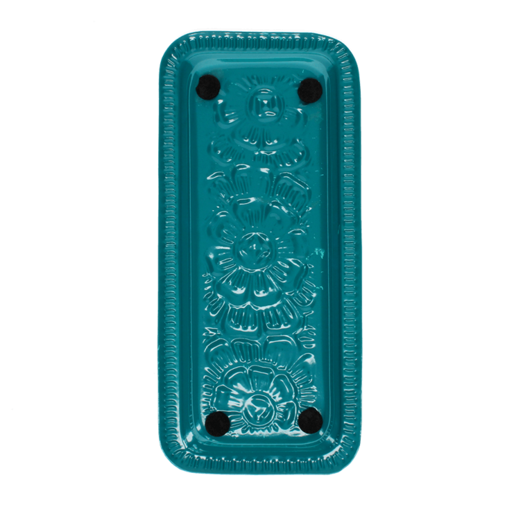 Turquoise Rectangular enamel trinket tray