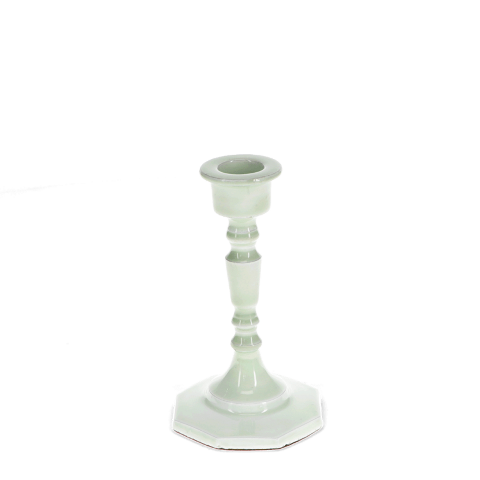 Light grey Enamel candlestick 13cm