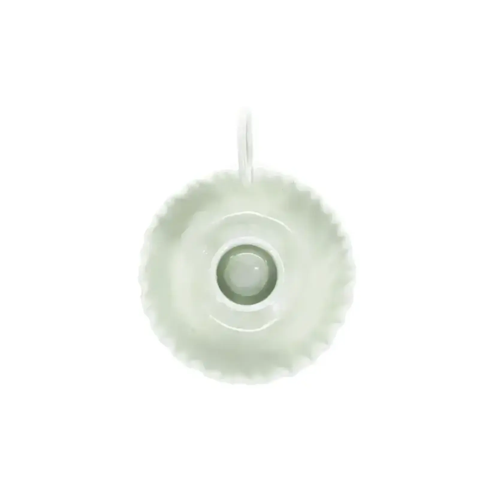 Light grey Enamel chamberstick candle holder