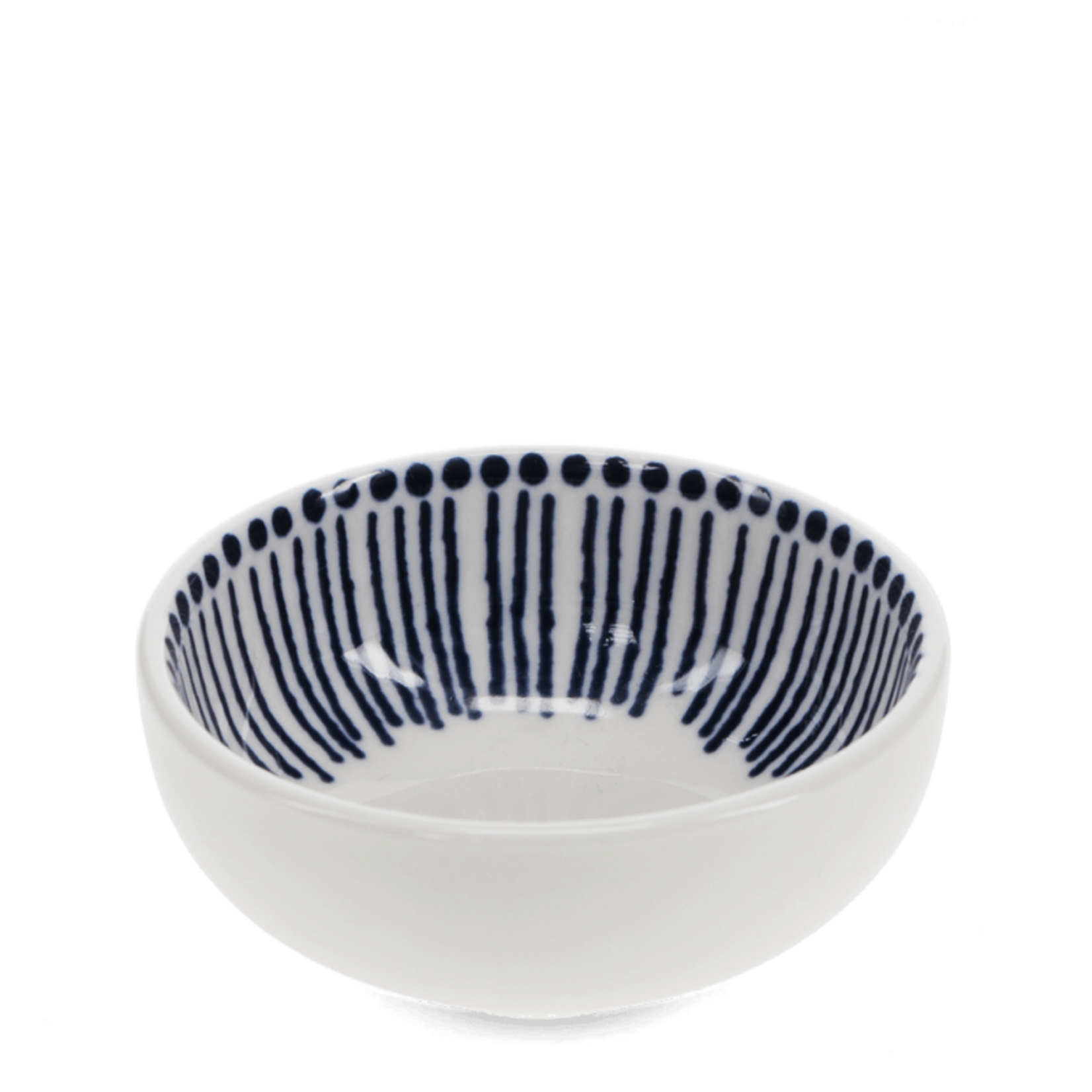 Beaded lines Round ceramic dipping bowl 7cm