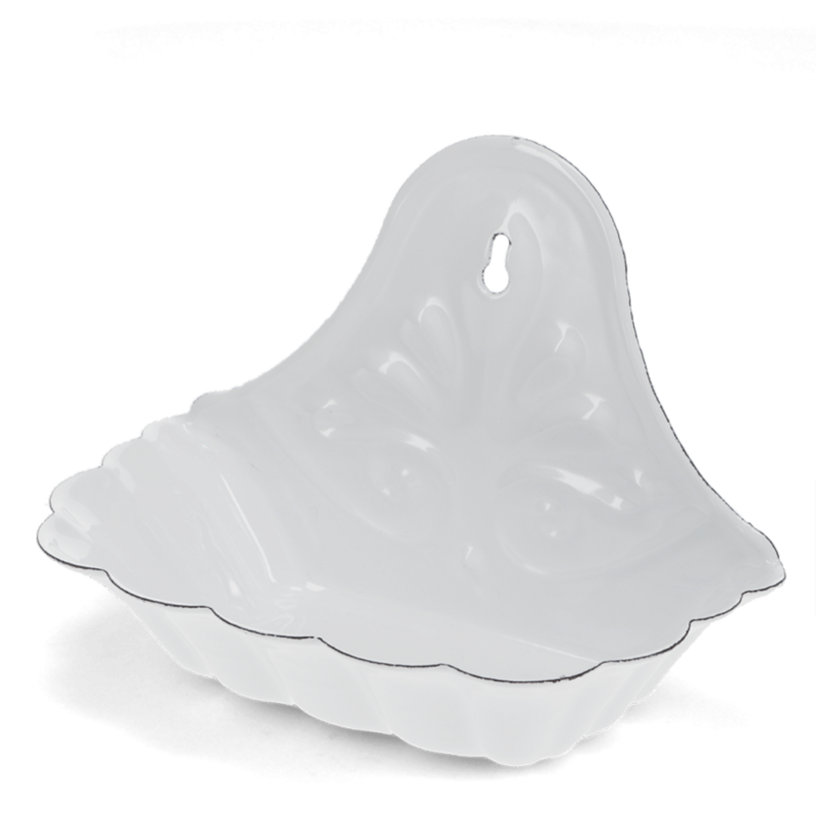 White Wall-mounted enamel soap dish