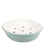 Pistachio green Round two-part enamel soap dish