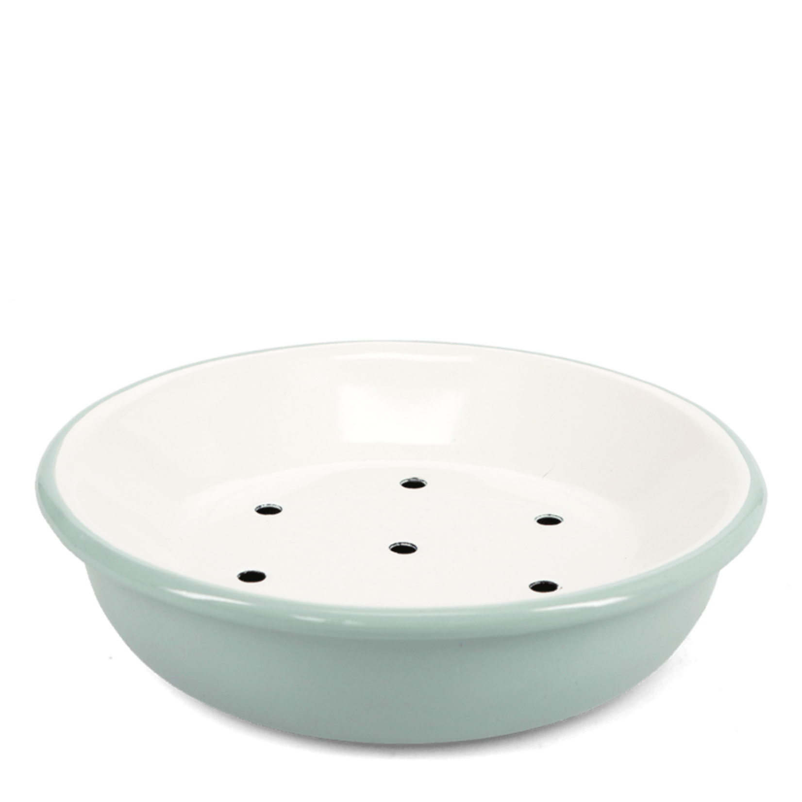 Pistachio green Round two-part enamel soap dish