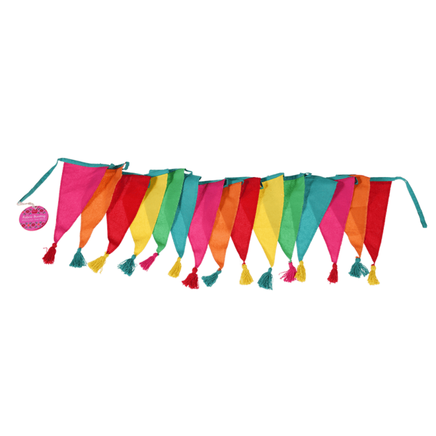 Colourful tasselled cotton bunting 3 metres
