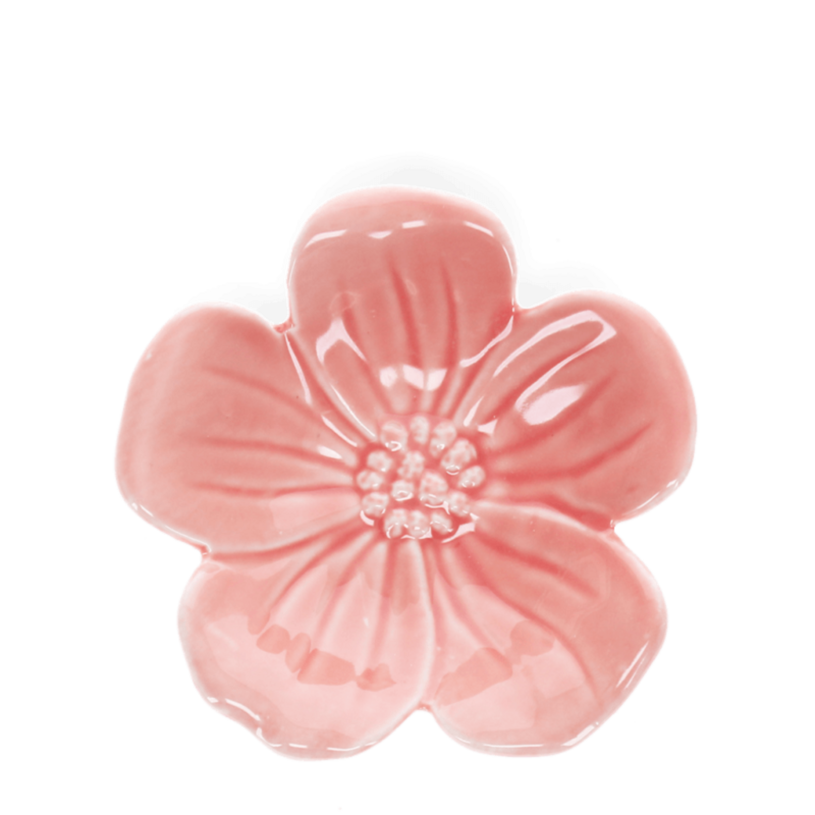 Flamingo Pink Ceramic flower dish 11cm
