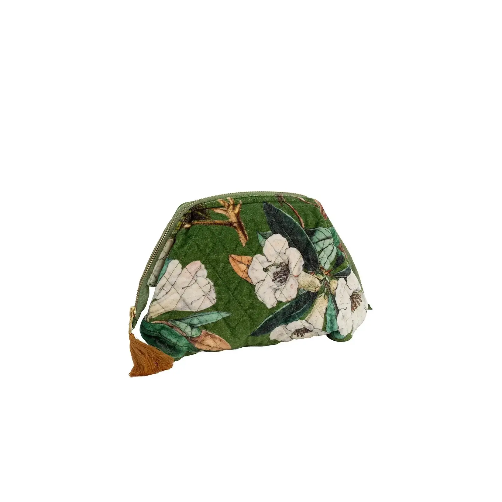 ONE HUNDRED STARS Rhodoleia Green Velvet Pouch