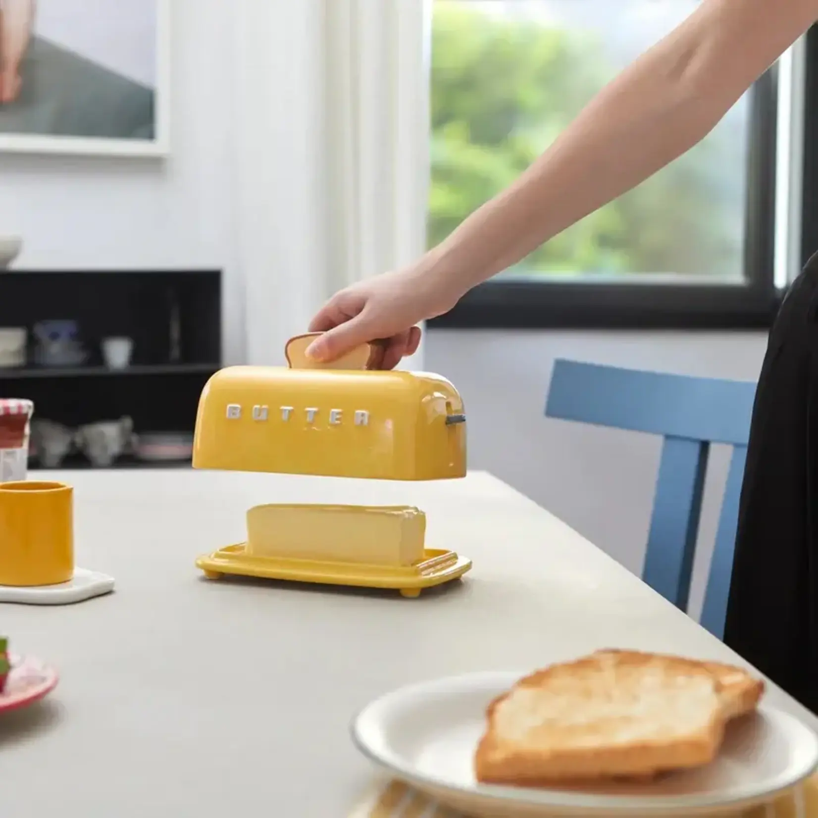 Balvi Toasty Ceramic Butter Dish Mustard