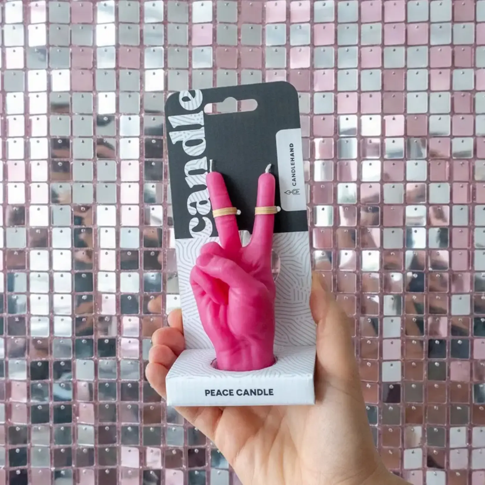 Candlehand Small Peace Candle Pink