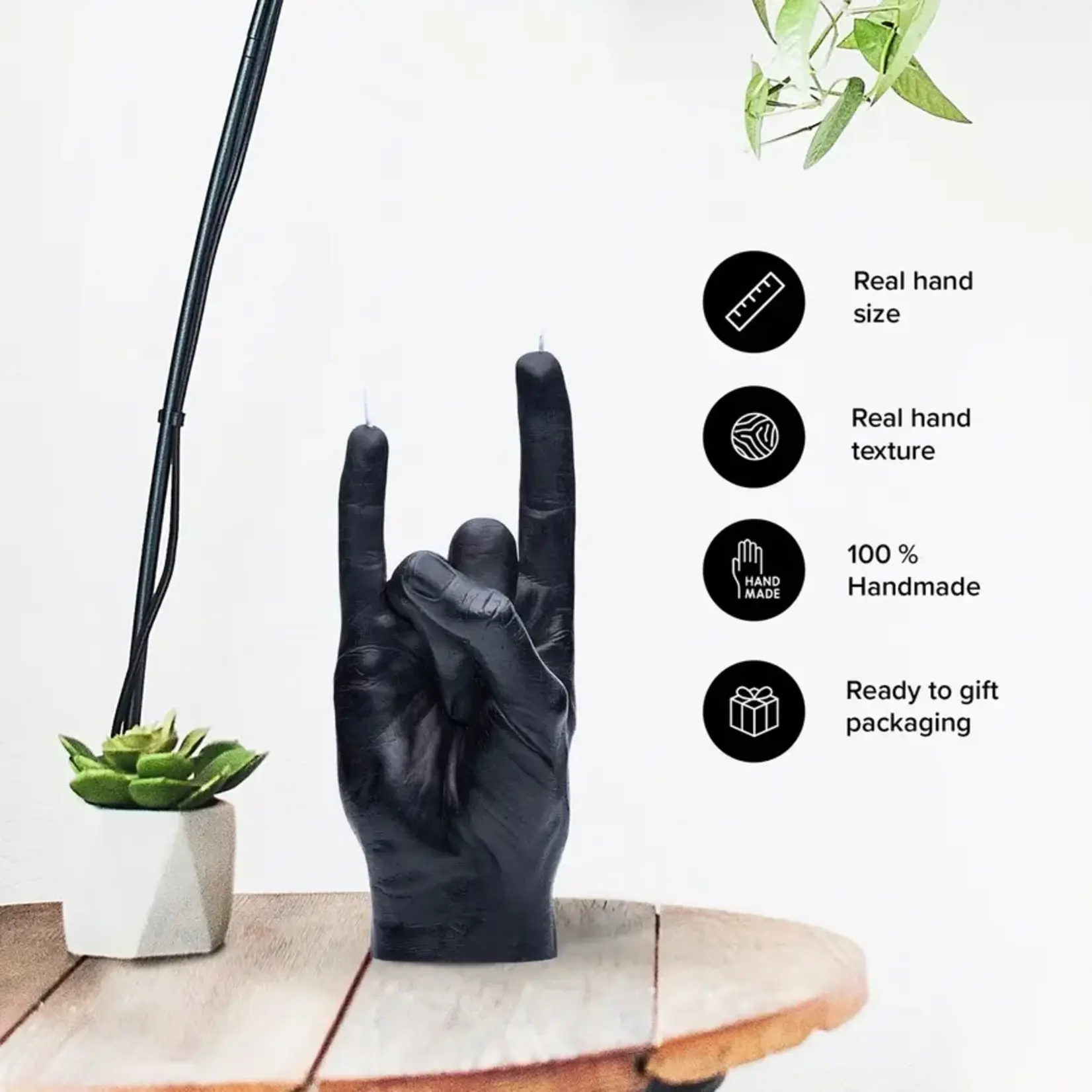 Candlehand You Rock Candle Black Large