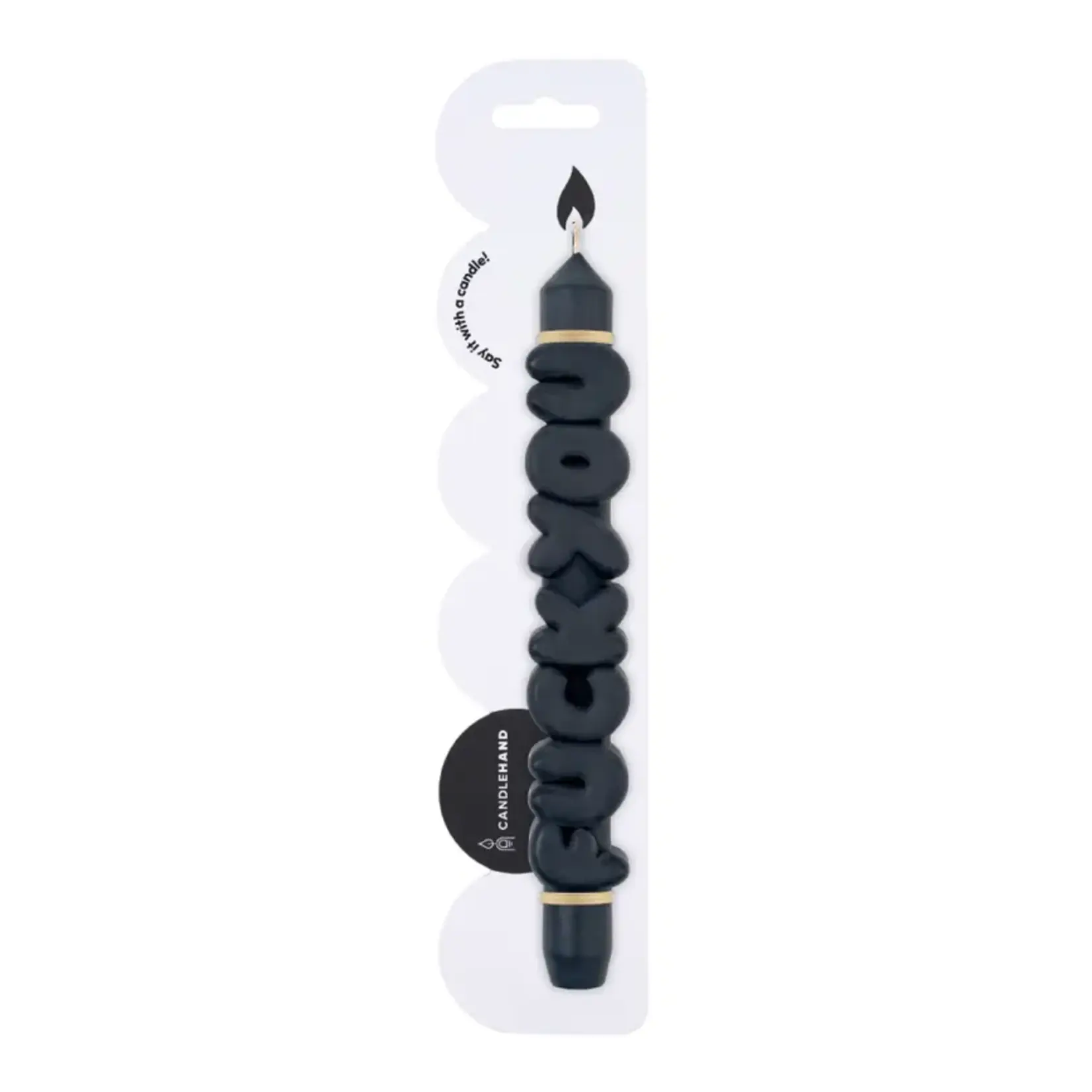 Candlehand 3D Taper Candle F*Ck You Black