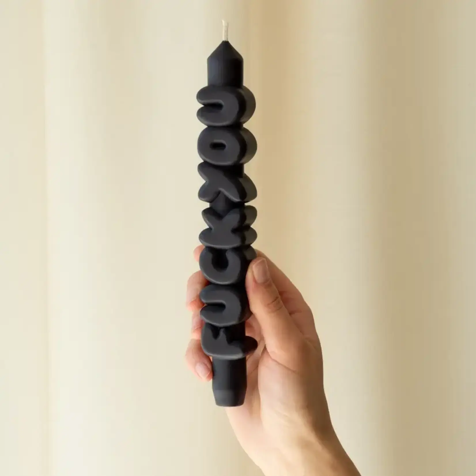 Candlehand 3D Taper Candle F*Ck You Black