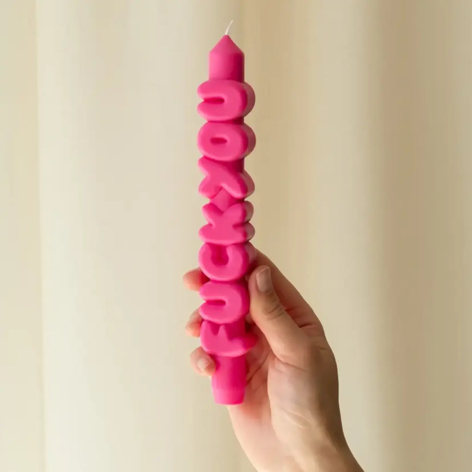 Candlehand 3D Taper Candle F*Ck You Pink