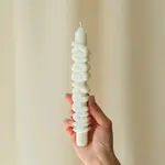 Candlehand 3D Taper Candle Happy Bday White