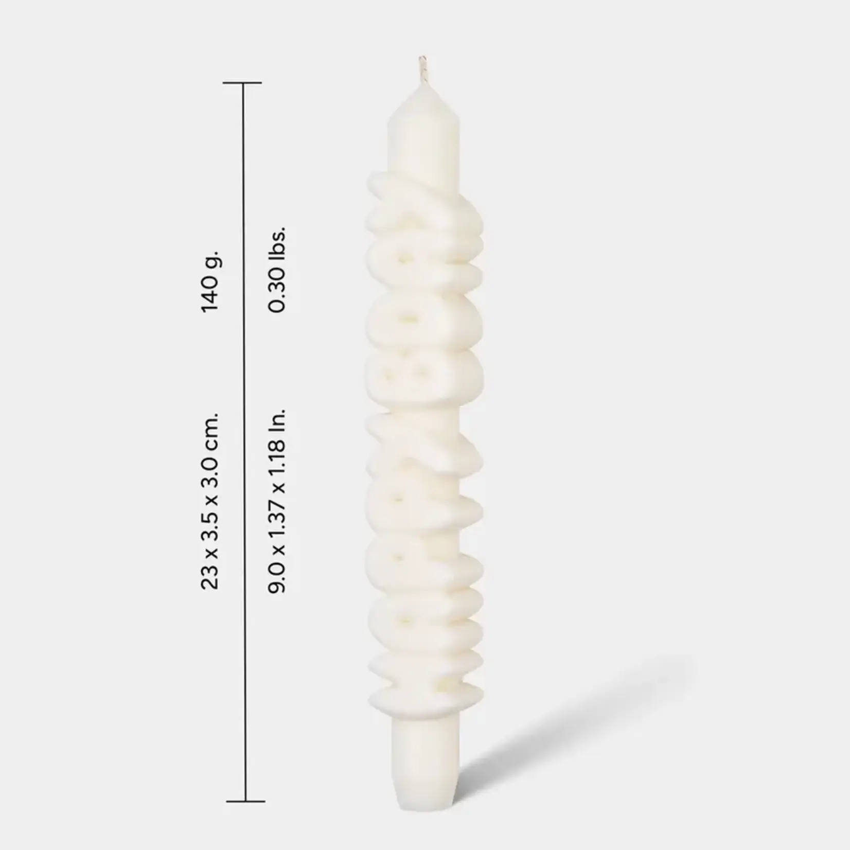 Candlehand 3D Taper Candle Happy Bday White