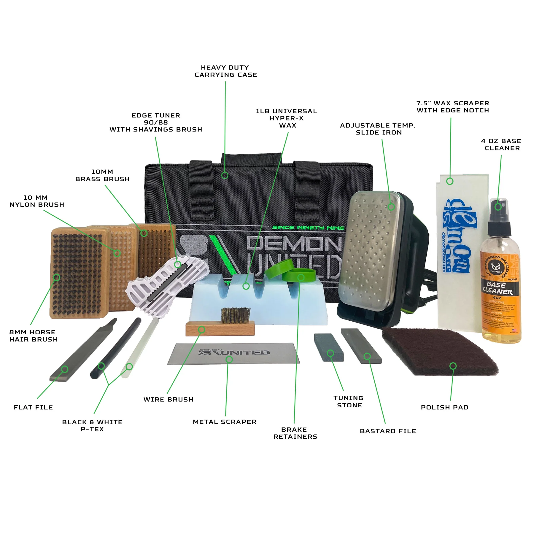 Demon Hyper Speed Wax Kit - Set sciolinatura e tuning snowboard / sci