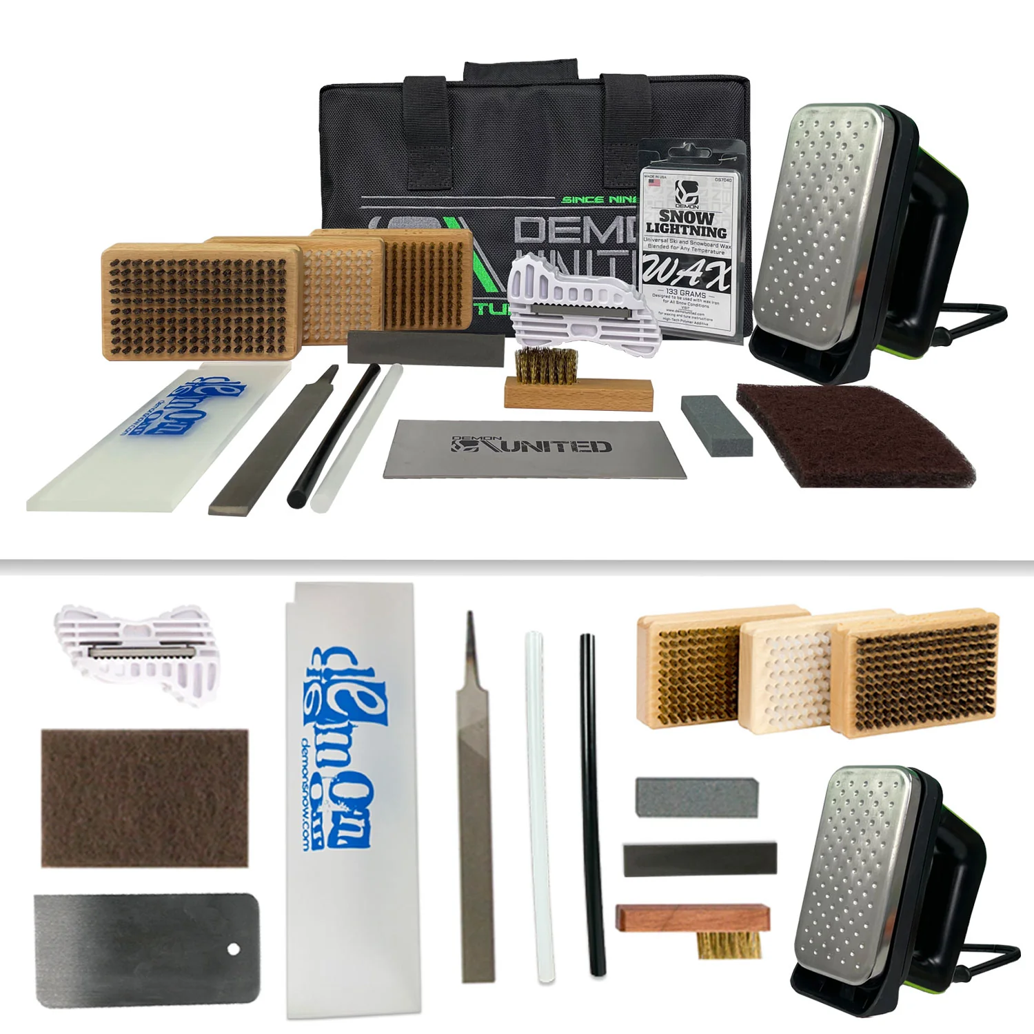 Demon Complete Tune Kit + Brushes - Set sciolinatura e tuning snowboard / sci