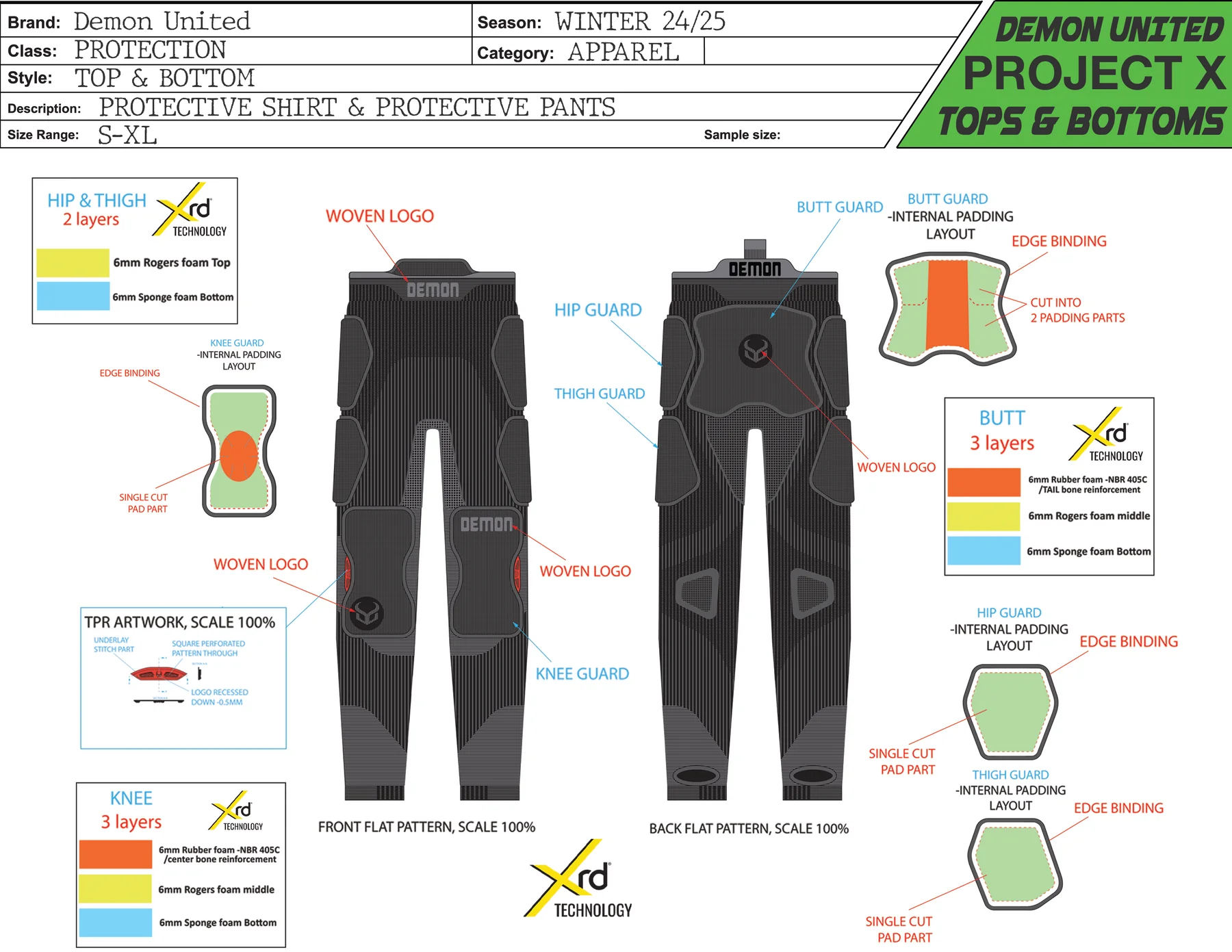 Demon Project X Pants XRD - impact pants snowboard