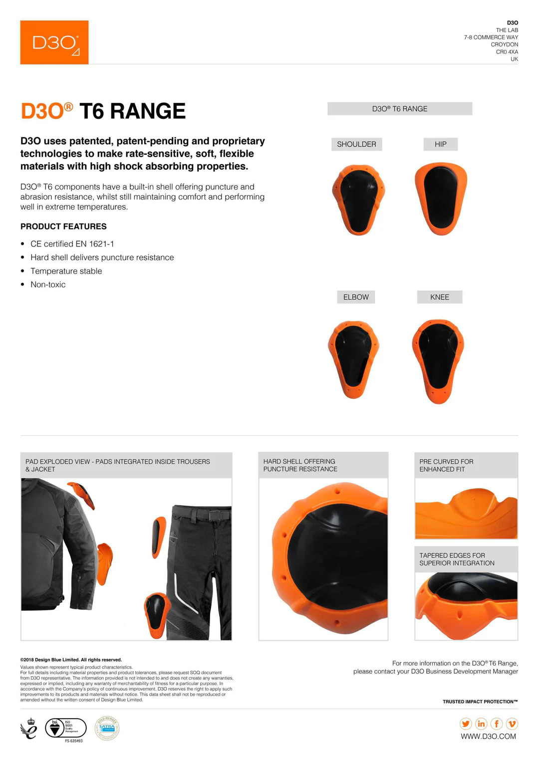Demon X V7 D3O A.I. Short - dames crash pants snowboard