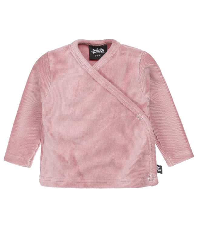 By Kels Overslag Vestje | Small soft Rib Oud Roze