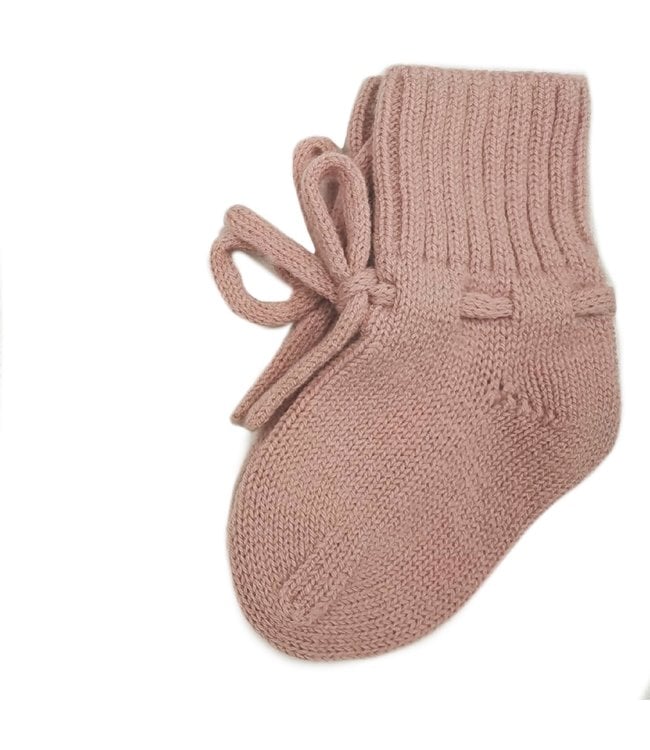 Petit Noé Merino Wol Booties | Old Pink