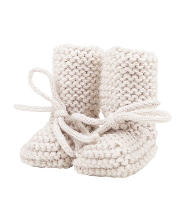 By Kels Knitted Baby Booties | Off White