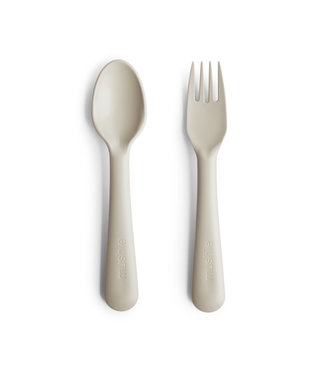 Mushie Fork & Spoon | Ivory