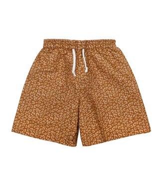 By Kels Kids Zwemshort | Leopard Caramel