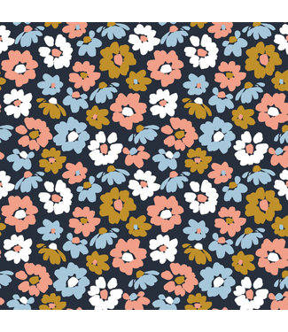 By Kels Kids Flared | Flower Power Navy