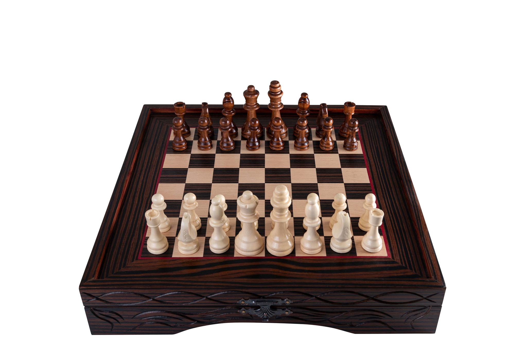 Schaakbord met houten schaakstukken - Schaakspel - Schaakset - Chess -