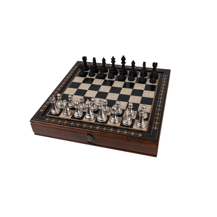 Helena Wood Art Hero - Black - Handgemaakte Schaakspel