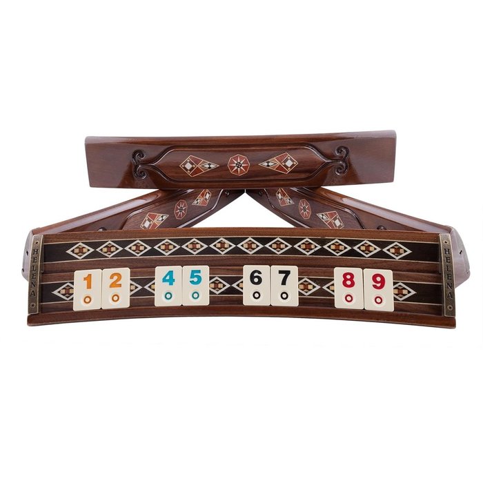 Helena Wood Art Oval Mosaic - Handgemaakte Rummy Set