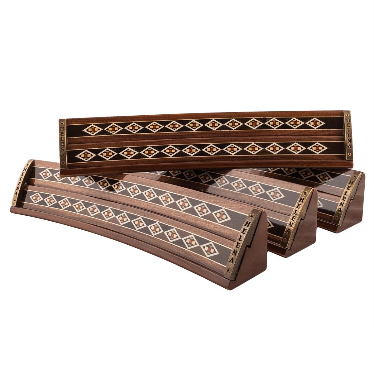 Helena Wood Art Oval Mosaic - Handgemaakte Rummy Set