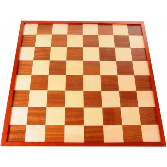 Longfield Games Schaakbord - Dambord - Bruine rand - Maat 5 - Veldmaat: 50 mm - 40 x 40 cm