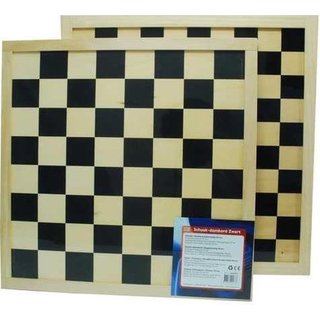 HOT Games Schaak-/dambord - Triplex - Zwart - Veldmaat: 45 mm