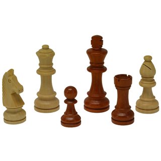 HOT Games Staunton schaakstukken - Maat 5 - Verzwaard - Bruin/blank - Met opbergkistje