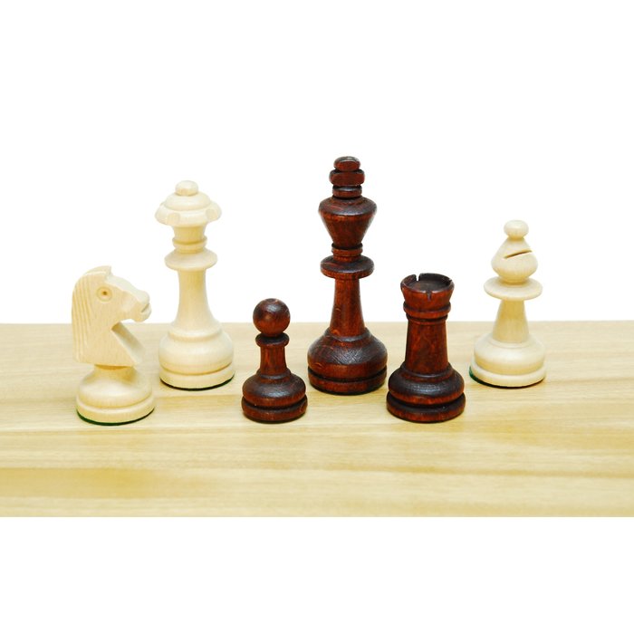 HOT Games Staunton schaakstukken - Maat 3 - Verzwaard - Bruin/blank - Met opbergkistje