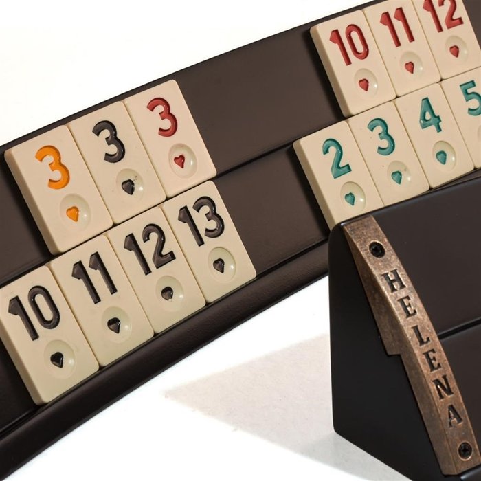 Helena Wood Art Oval Standard Zwart - Handgemaakte Rummy Set