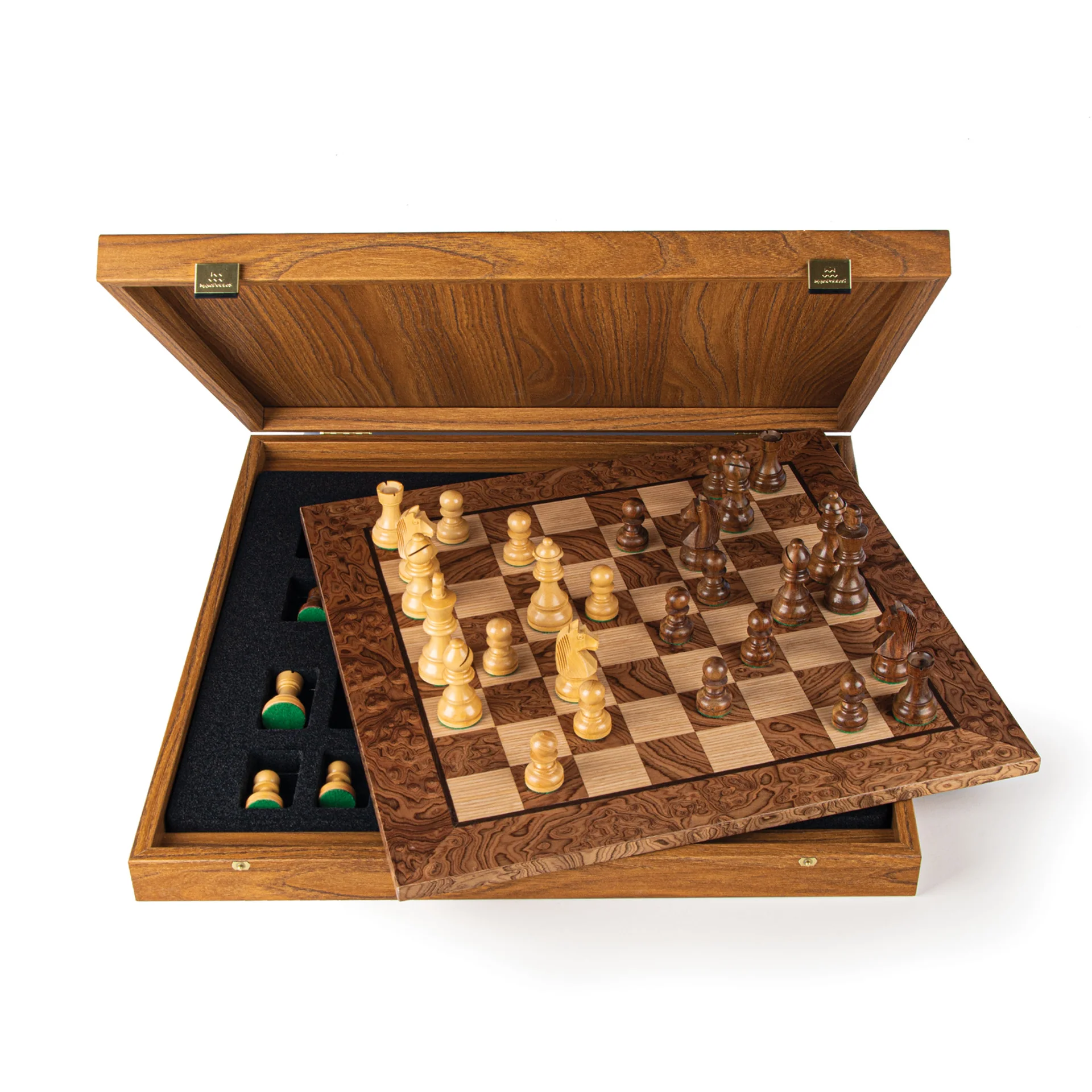 Christian Edelsteen ontrouw Handgemaakte houten schaakbord met opbergsysteem - Luxe uitgave - Schaakspel .nl