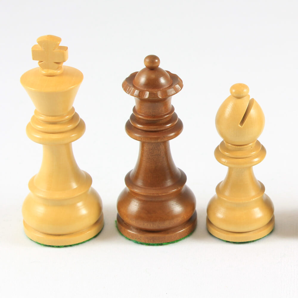 Weible Spiele Staunton schaakstukken - Maat 4 - Bruin/blank - Met opbergkistje